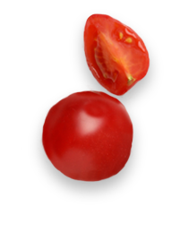 A whole red tomato with a glossy surface is shown next to a half-sliced tomato, revealing its juicy interior and seeds against a white background. GREENHOUSE Goodness A whole red tomato with a glossy surface is shown next to a half-sliced tomato, revealing its juicy interior and seeds against a white background. GREENHOUSE Goodness