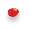 A single, glossy red jelly bean on a plain white background. GREENHOUSE Goodness A single, glossy red jelly bean on a plain white background. GREENHOUSE Goodness