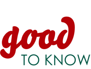 The image features the phrase "good TO KNOW" with "good" in red cursive text and "TO KNOW" in green uppercase letters, set against a plain background. GREENHOUSE Goodness